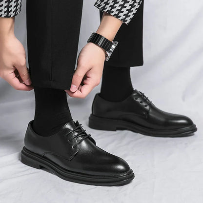 Men's Lace-Up Dress Shoes Formal Leather Black