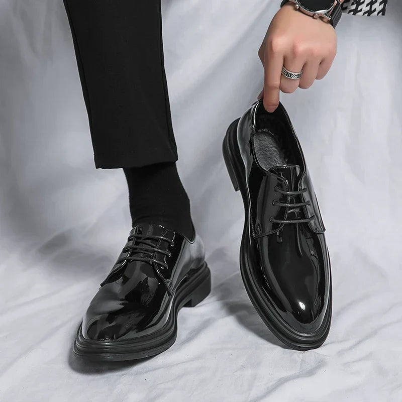 Men's Lace-Up Dress Shoes Formal Leather Black