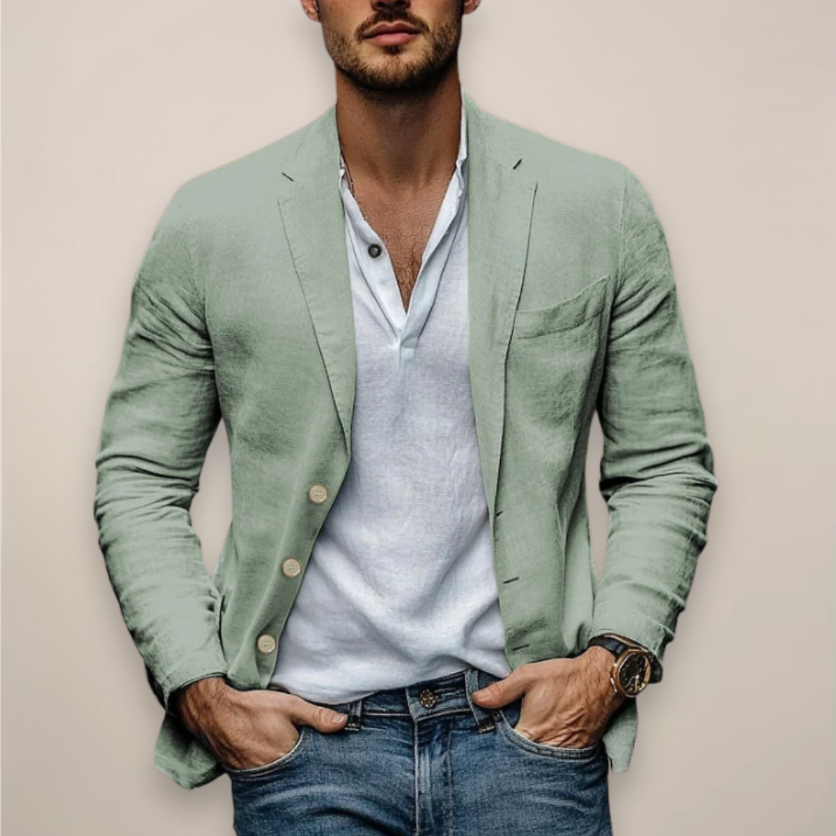 Casual Linen Men's Summer Jacket