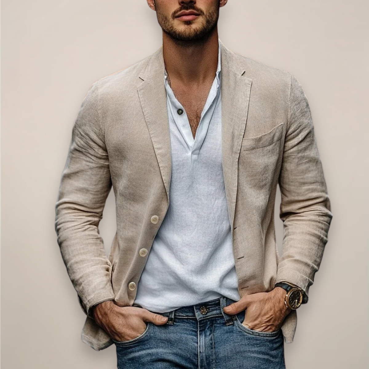 Casual Linen Men's Summer Jacket