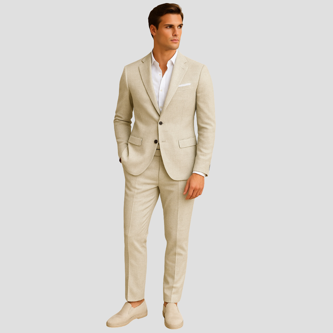 Slim Fit Men's 2 Button Spring Suit Set - VibreMode