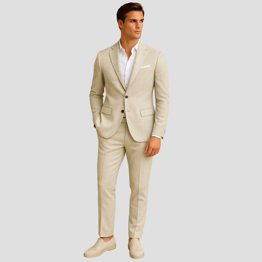 Slim Fit Men's 2 Button Spring Suit Set - VibreMode