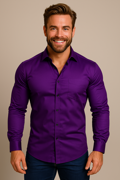 Classic Men's Lightweight White Dress Shirt