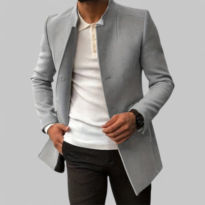 Men's Winter Coat Button Front Minimalist Design