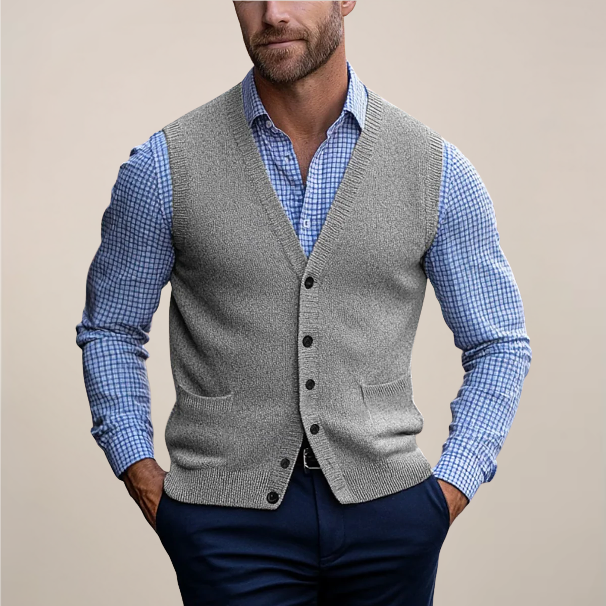 Men's Sleeveless Sweater Lightweight Vest