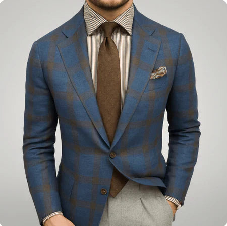 Men's Tailored Blazer Notch Lapel
