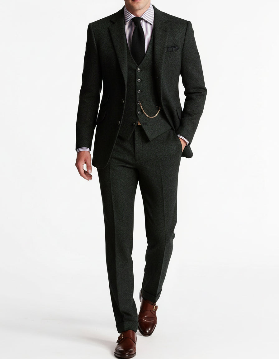 Classic Men's Tweed Wedding Suit