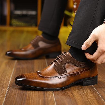 Men's Lace Up Wingtip Dress Shoes
