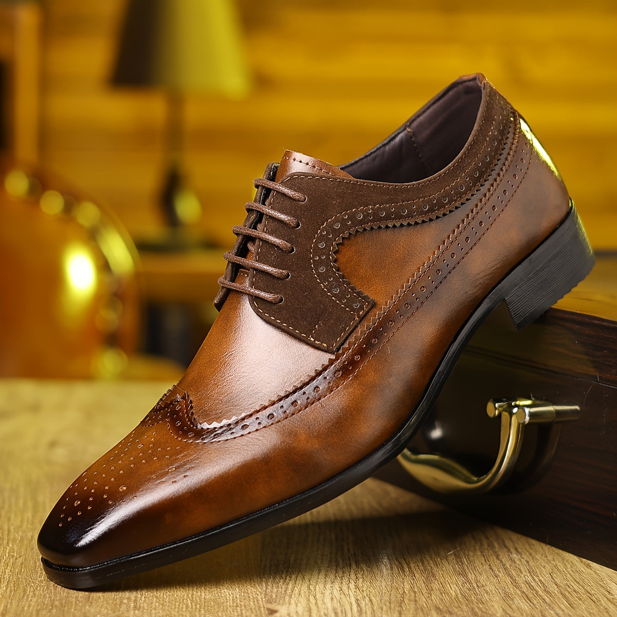 Men's Lace Up Wingtip Dress Shoes - VibreMode