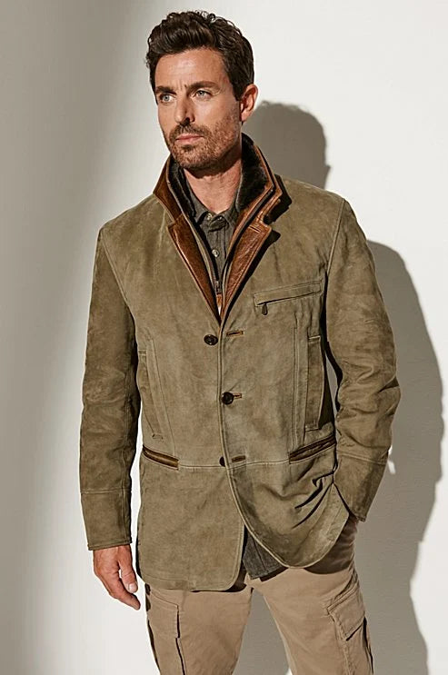 Men's Vintage Reversed Collar Jacket - VibreMode