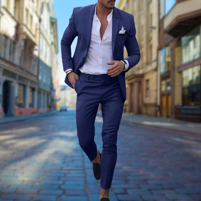 Men's Slim Fit Summer Suit Lightweight Breathable - VibreMode