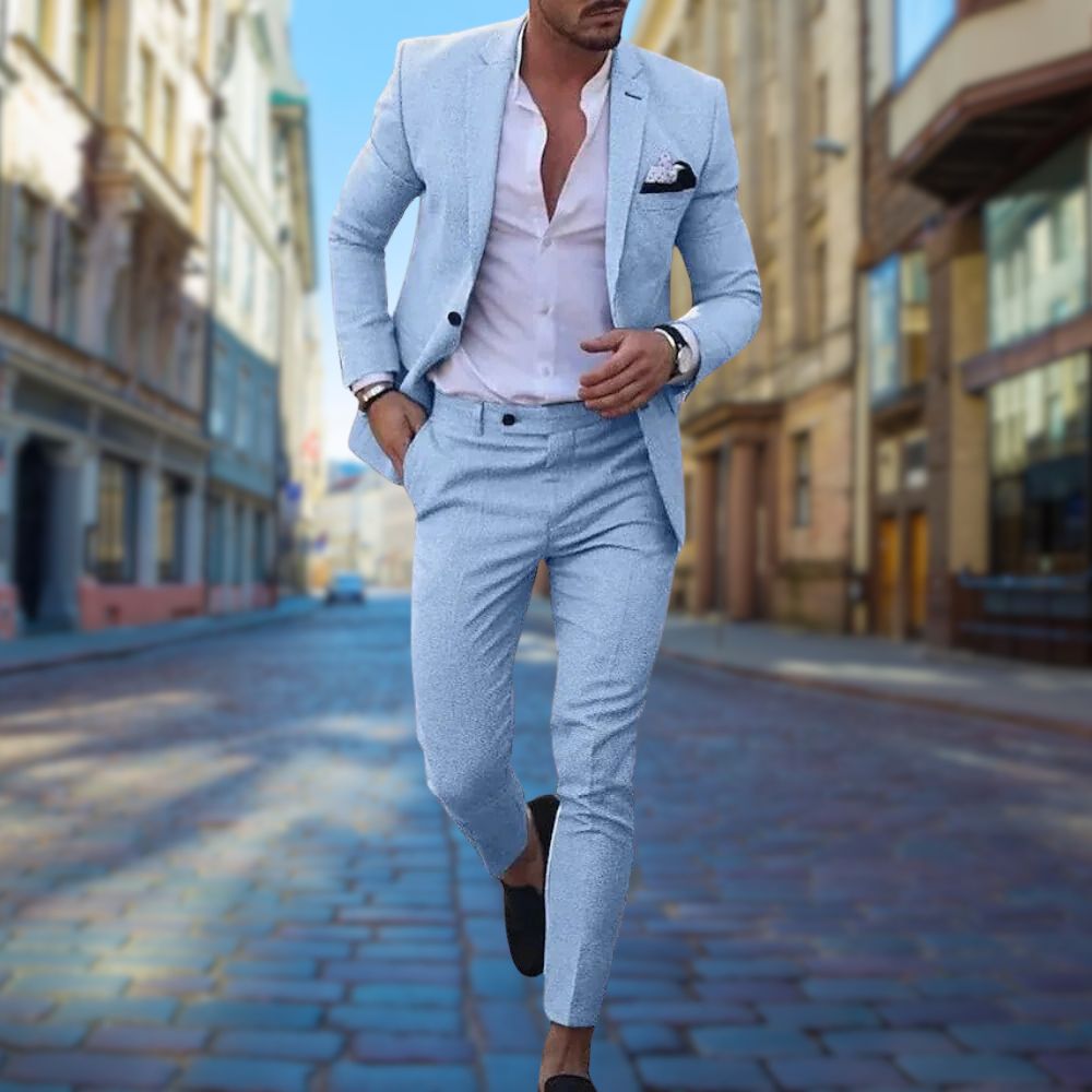 Men's Slim Fit Summer Suit Lightweight Breathable