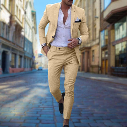 Men's Slim Fit Summer Suit Lightweight Breathable