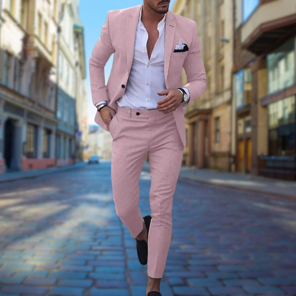 Men's Slim Fit Summer Suit Lightweight Breathable