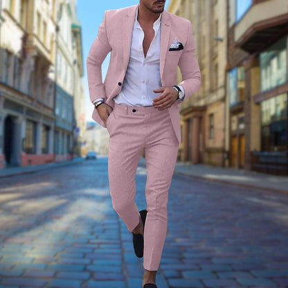 Men's Slim Fit Summer Suit Lightweight Breathable