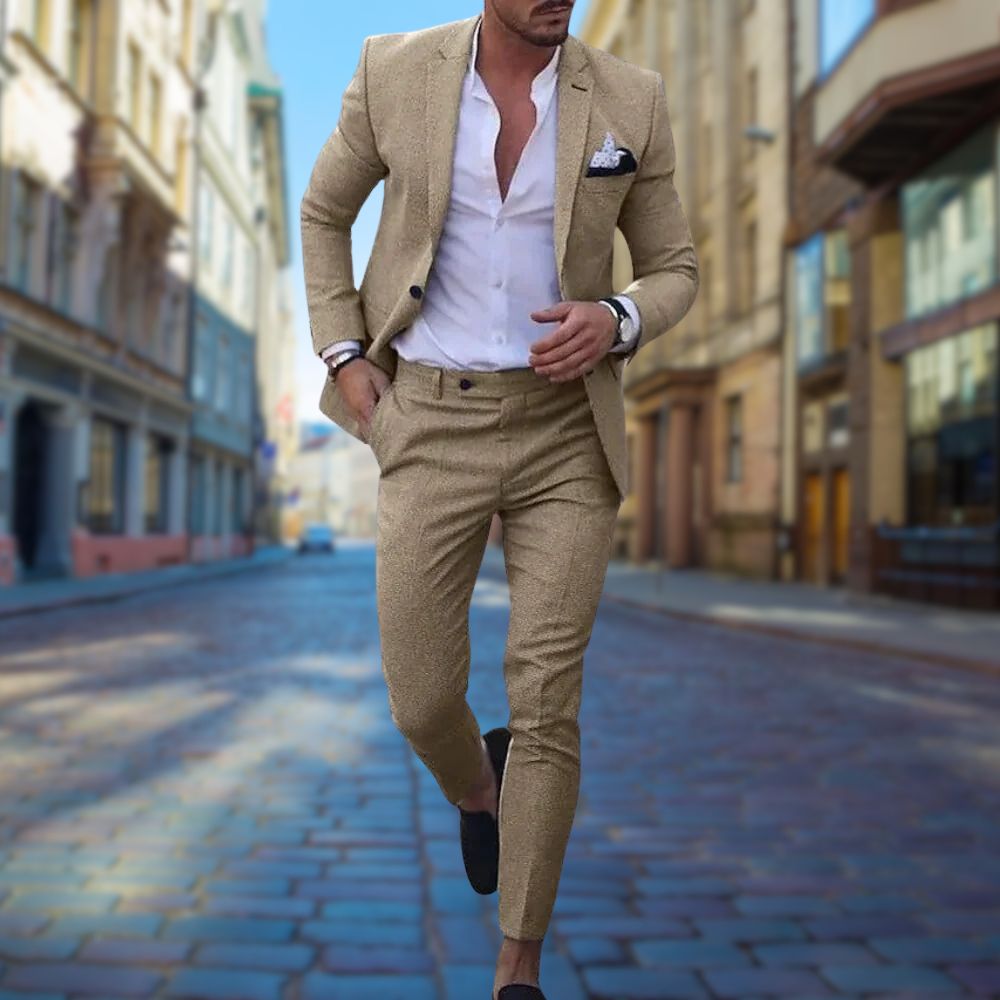 Men's Slim Fit Summer Suit Lightweight Breathable