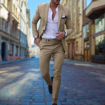 Men's Slim Fit Summer Suit Lightweight Breathable