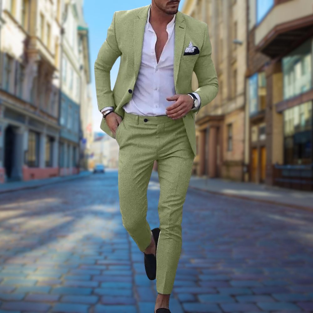 Men's Slim Fit Summer Suit Lightweight Breathable