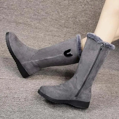 Women's Suede Mid-Calf Boots Warm Brown - VibreMode