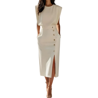 Chic Summer Sleeveless Midi Dress for Women