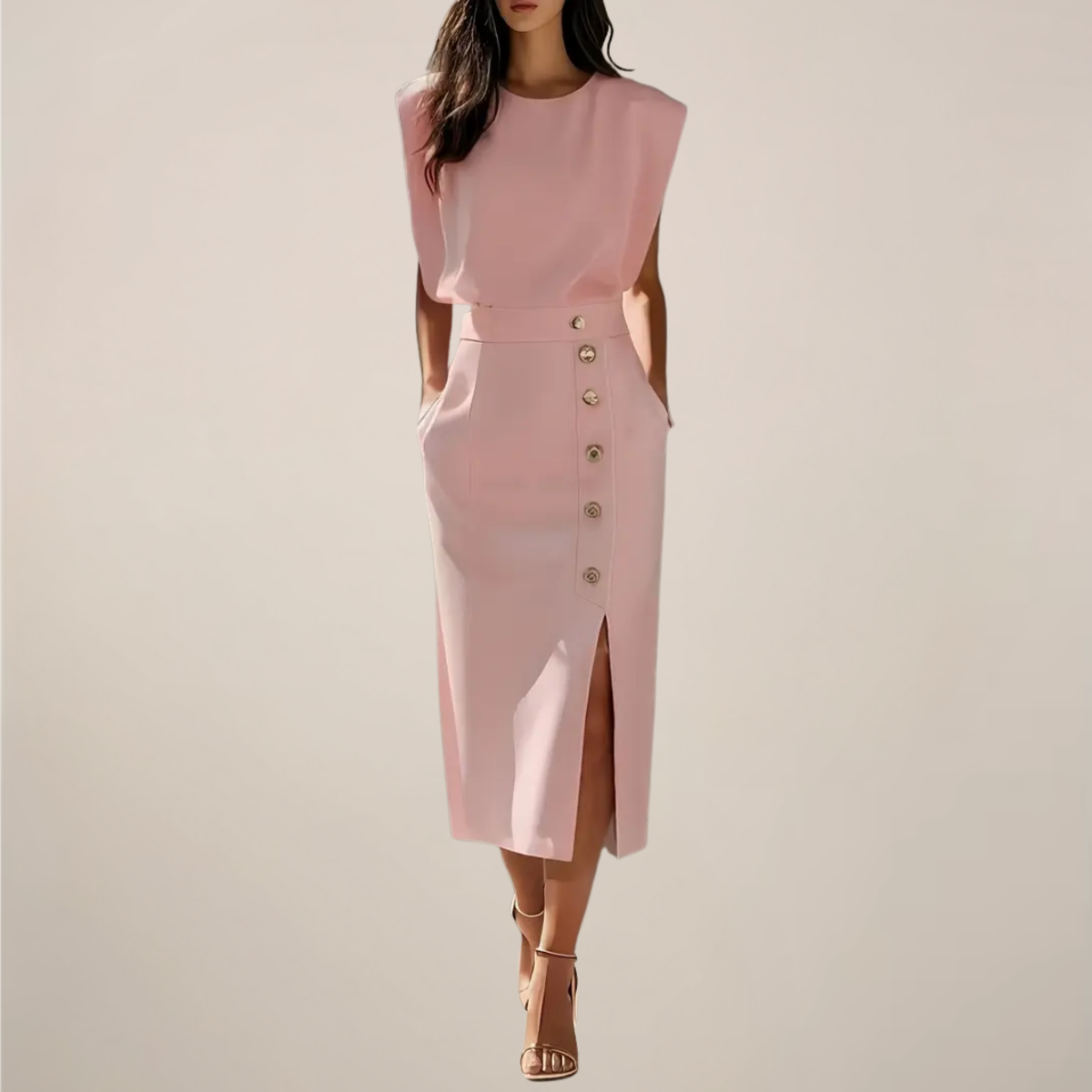 Chic Summer Sleeveless Midi Dress for Women