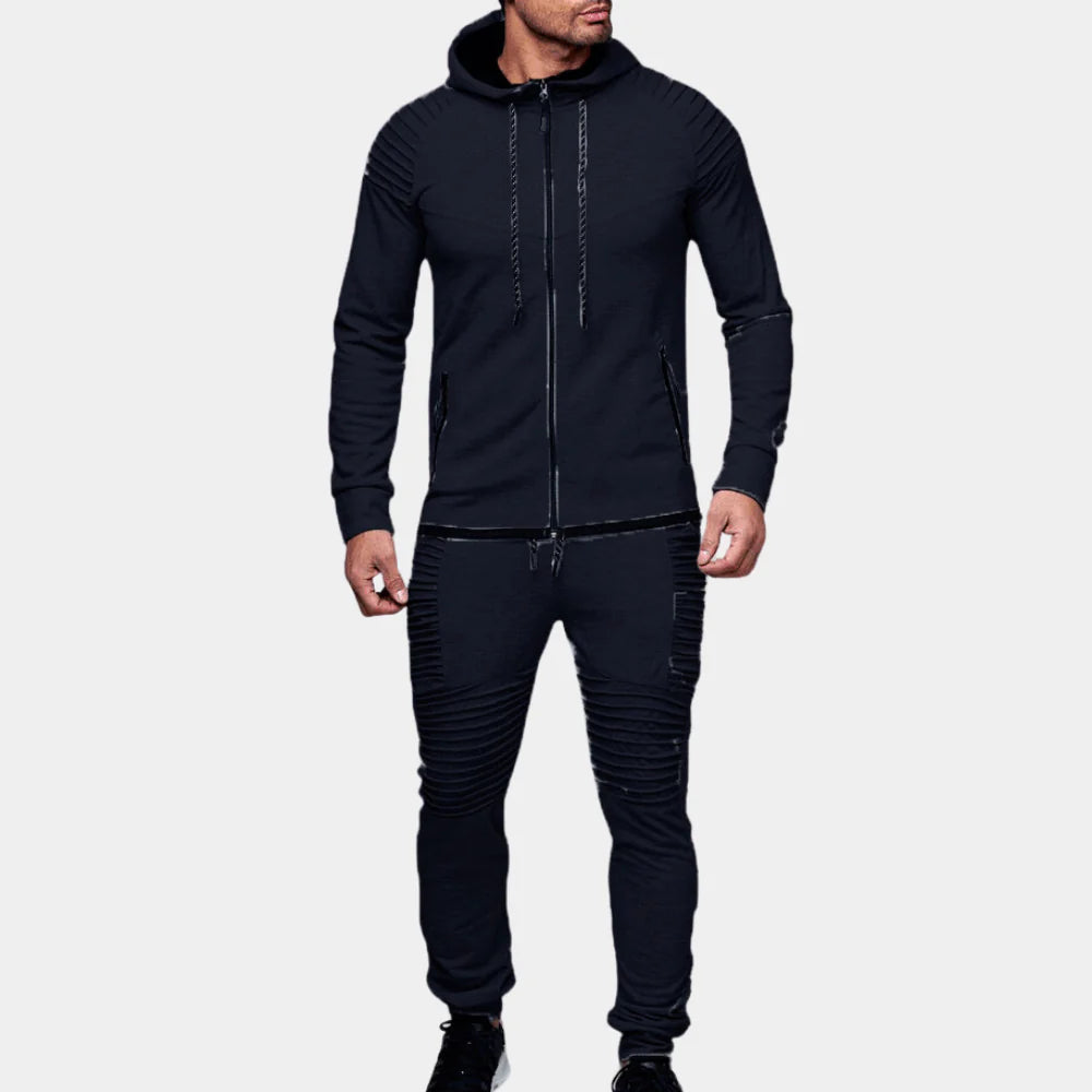 Men's Cotton Blend Tracksuit Soft Functional Details - VibreMode
