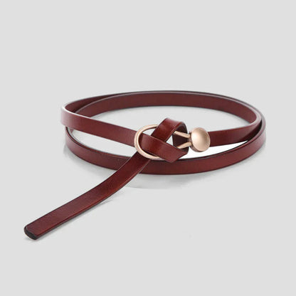 Women's Faux Leather Bow Belt Thin