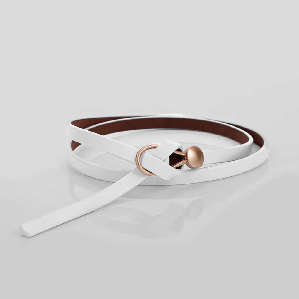 Women's Faux Leather Bow Belt Thin