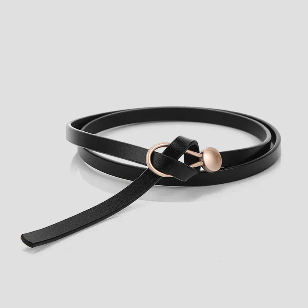 Women's Faux Leather Bow Belt Thin - VibreMode