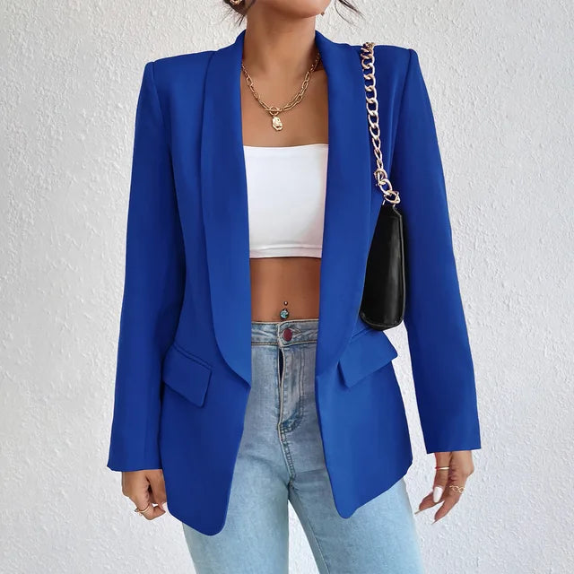 Women's Tailored Blazer Chic Wool Office Jacket
