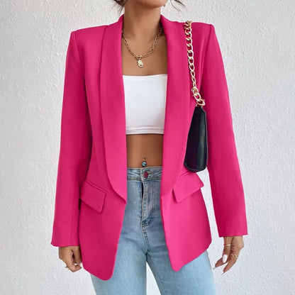 Women's Tailored Blazer Chic Wool Office Jacket