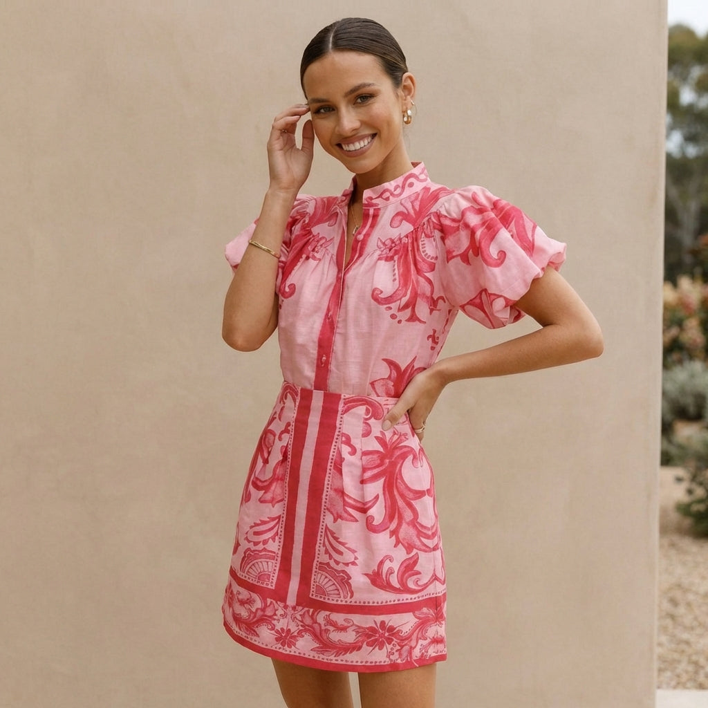 Women's Puff Sleeve Mini Dress A-Line Silhouette