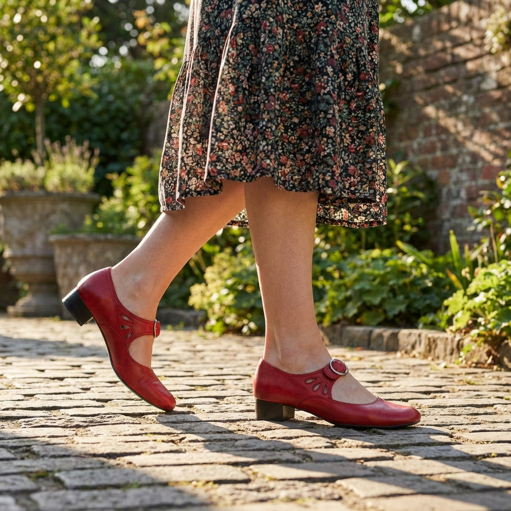 Women's Mary Jane Shoes Block Heel Adjustable Strap - VibreMode