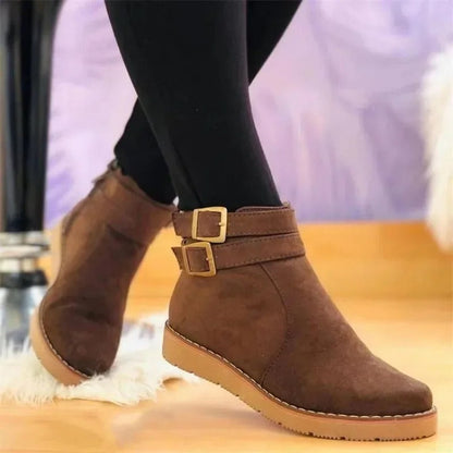 Women's Double Buckle Strap Boots