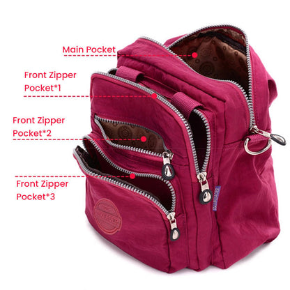 Waterproof Crossbody Bag Nylon Versatile Black