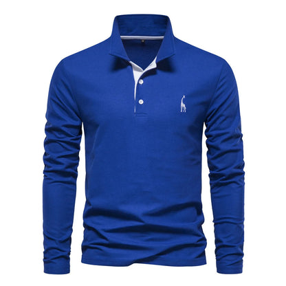 Men's Long Sleeve Polo Jumper Cotton Classic Collar