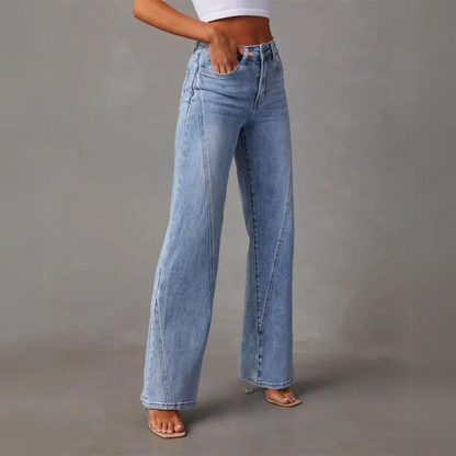 Comfortable Fit High Waist Wide Leg Jeans