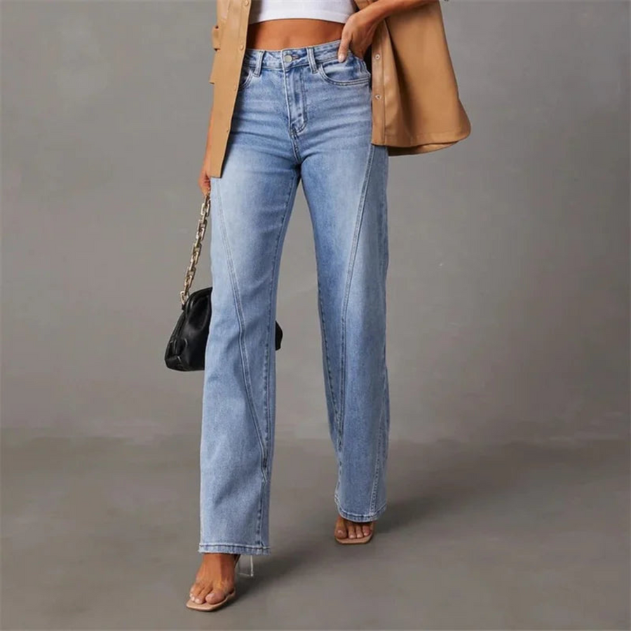 Comfortable Fit High Waist Wide Leg Jeans - VibreMode