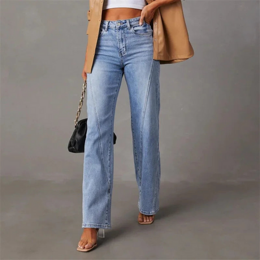 Comfortable Fit High Waist Wide Leg Jeans - VibreMode