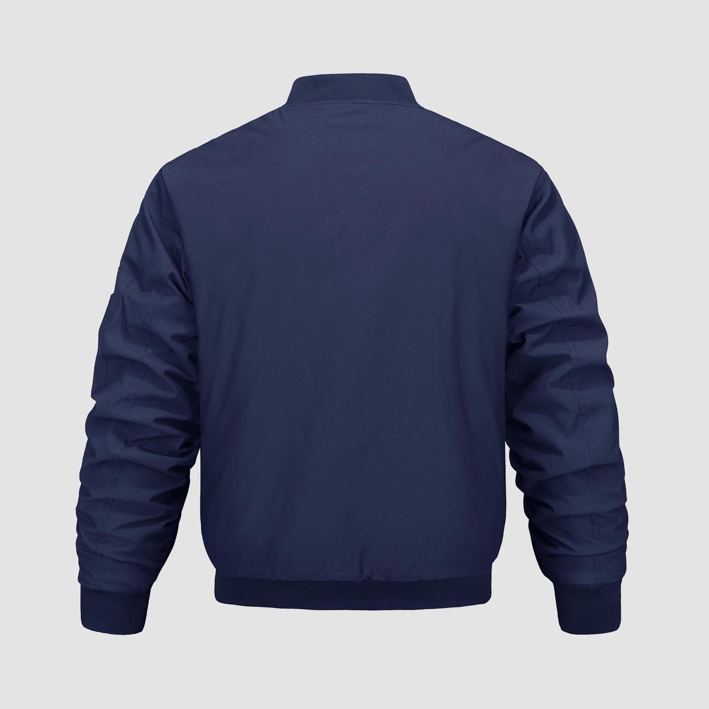 Men's Quilted Bomber Jacket Windproof Nylon Black