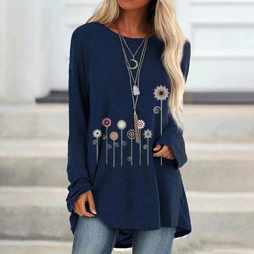 Women's Embroidered Sweatshirt Soft Floral 3D Design
