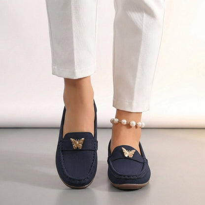 Men's Slip-On Loafers Embellished Leather Brown