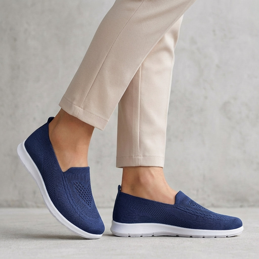 Slip-On Knit Mesh Walking Shoes Cushioned Comfort Fit