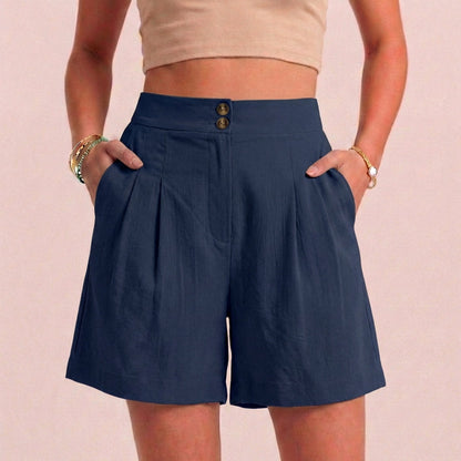 Women's Relaxed Fit Paperbag Shorts Tailored Pockets
