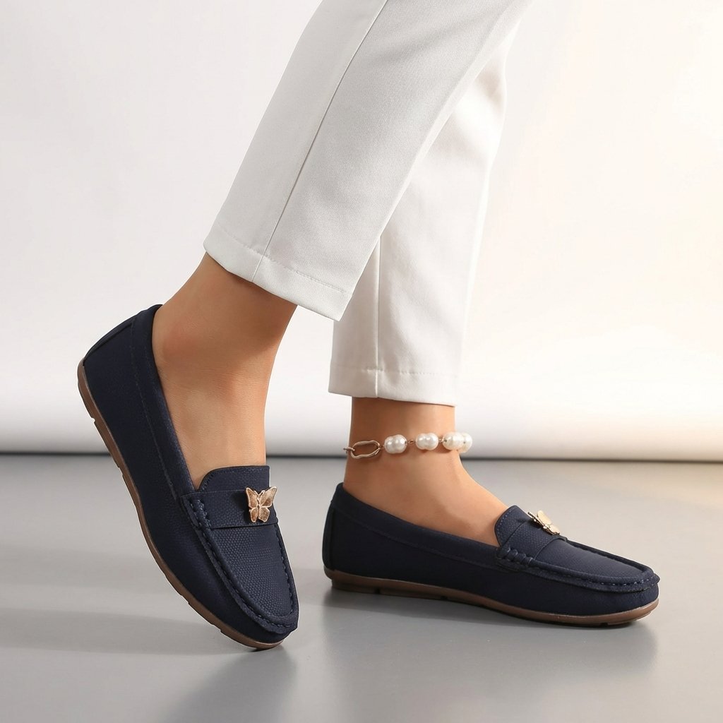 Men's Slip-On Loafers Embellished Leather Brown - VibreMode