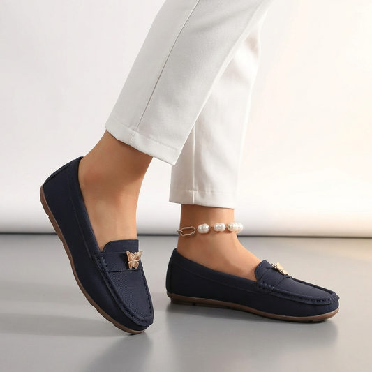 Men's Slip-On Loafers Embellished Leather Brown - VibreMode