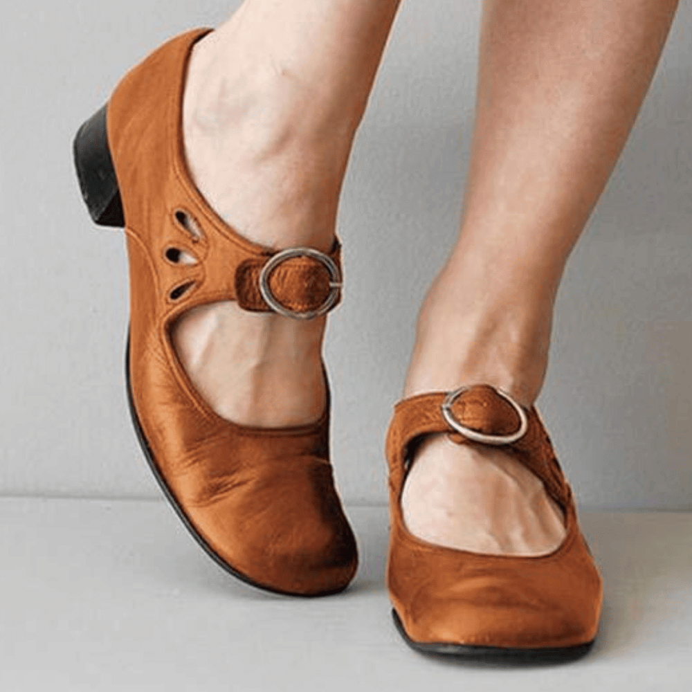 Women's Block Heel Mary Jane Shoes - VibreMode