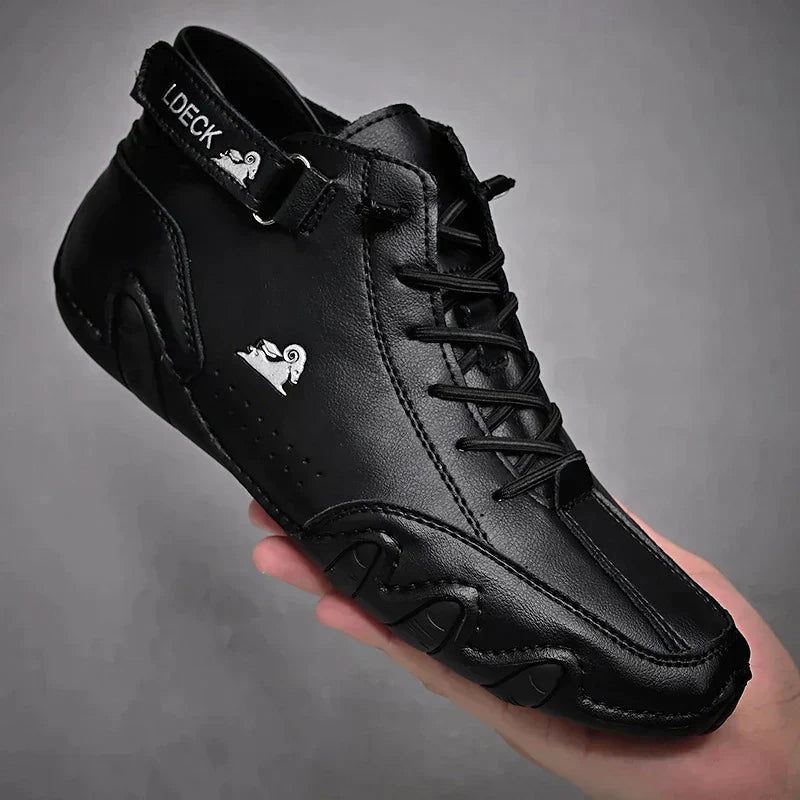 Waterproof Synthetic Leather High Top Slip On Shoes