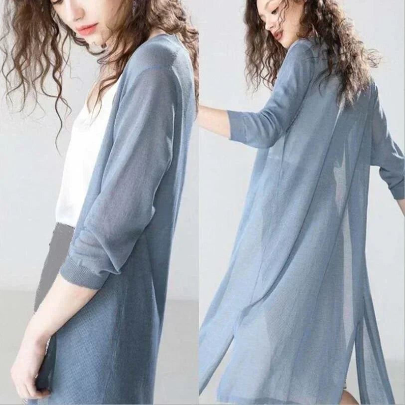 Women's Long Cardigan Cozy Knit Long Sleeves