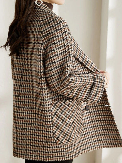 Stylish Ladies Spring Plaid Blazer Jacket